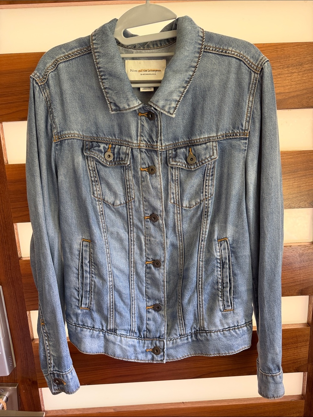 Anthropologie Light Blue Denim Trucker Jacket